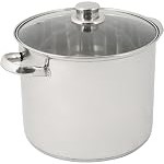 Casserole en inox 9 litres avec couvercle en verre