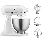 Robot ménager Kitchenaid avec fouet, batteur, crochet pétrisseur et bol de 3 l en inox